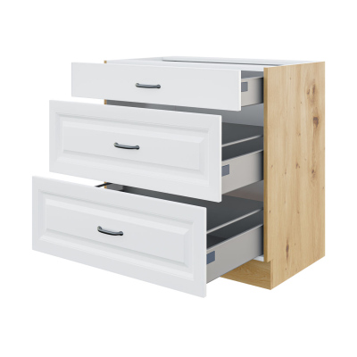 Dolní šuplíková skříňka SOPHIA - šířka 80 cm, šedá / bílá