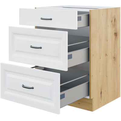 Šuplíková skříňka SOPHIA - šířka 60 cm, tmavě šedá / bílá