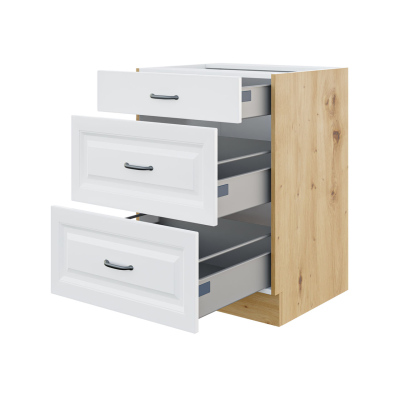 Šuplíková skříňka SOPHIA - šířka 60 cm, tmavě šedá / bílá