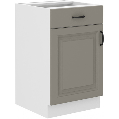 Dolní skříňka se šuplíkem SOPHIA - šířka 50 cm, světle šedá / bílá