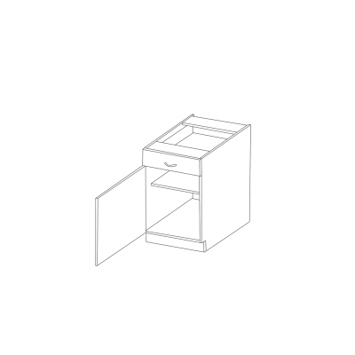 Dolní skříňka se šuplíkem SOPHIA - šířka 50 cm, světle šedá / bílá