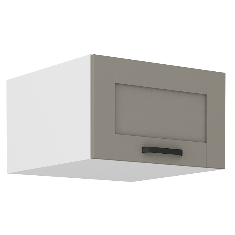 Horní hluboká skříňka s výklopnými dvířky LAILI - šířka 60 cm, světle šedá / bílá