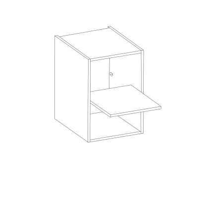 Horní prosklená skříňka LAILI - šířka 40 cm, světle šedá / dub artisan