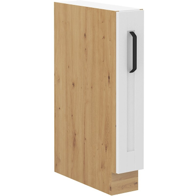 Výsuvná skříňka LAILI - šířka 15 cm, bílá / dub artisan