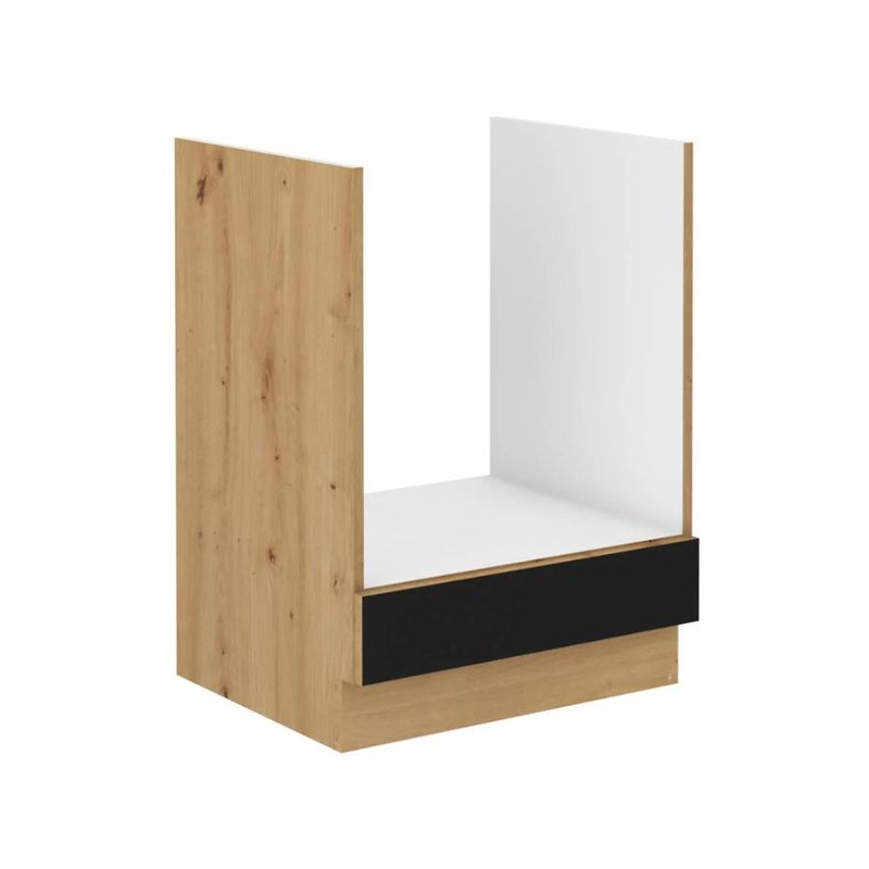 Sporáková skříňka MALILA - šířka 60 cm, černá / dub artisan