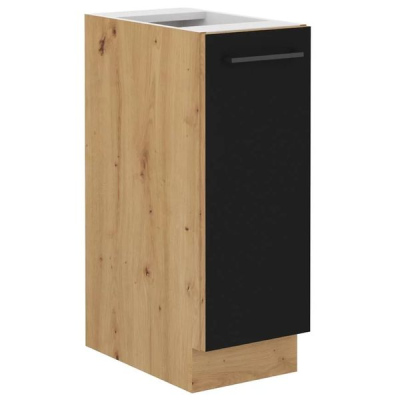 Výsuvná skříňka MALILA - šířka 30 cm, černá / dub artisan