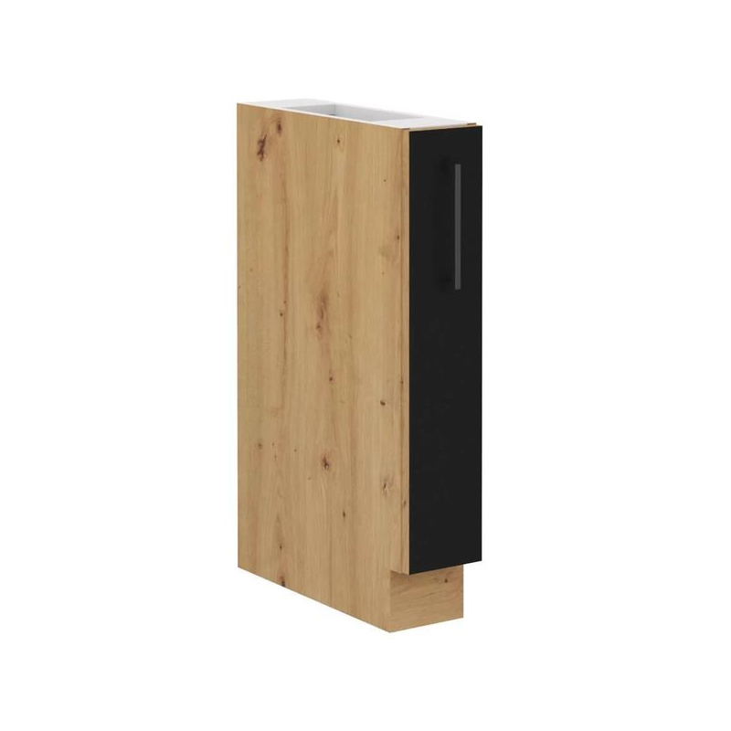 Výsuvná skříňka MALILA - šířka 15 cm, černá / dub artisan