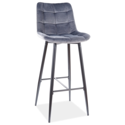 Čalouněná barová židle LYA - šedá / černá