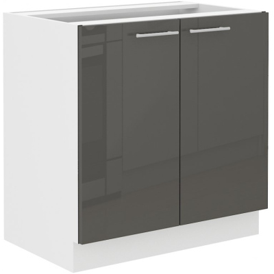 Dřezová skříňka LAJLA - šířka 80 cm, šedá / bílá