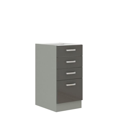 Paneláková kuchyň 180/180 cm GENJI 2 - lesklá bílá / šedá