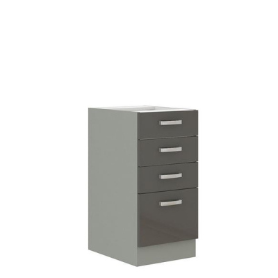 Paneláková kuchyň 180/180 cm GENJI 2 - lesklá bílá / šedá