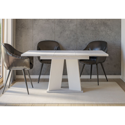 Rozkládací jídelní stůl ENDRE - beton / bílý