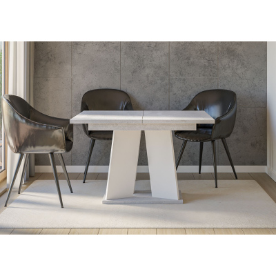 Rozkládací jídelní stůl ENDRE - beton / bílý