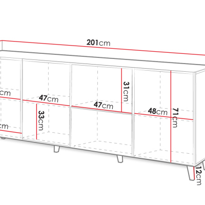 Designová komoda s dvířky HAER 2 - antracitová