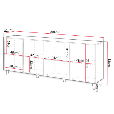 Designová komoda s dvířky HAER 2 - antracitová