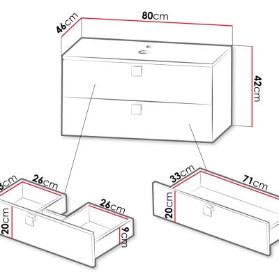 Skříňka pod umyvadlo PALOMA - černá + umyvadlo ZDARMA