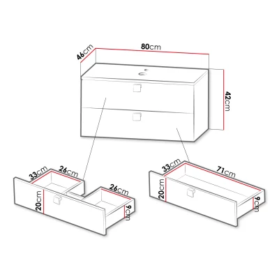 Skříňka pod umyvadlo PALOMA - černá + umyvadlo ZDARMA