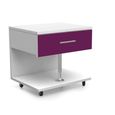 Noční stolek do dětského pokoje RENI - bílý / fialový