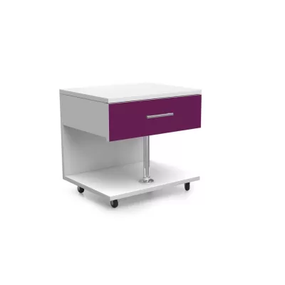 Noční stolek do dětského pokoje RENI - bílý / fialový