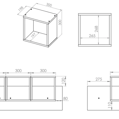 Závěsná police INNES - bílá