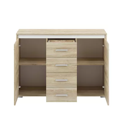 Komoda s dvířky a šuplíky GVENDA - světlý dub sonoma