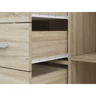 Komoda s dvířky a šuplíky GVENDA - světlý dub sonoma