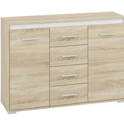 Komoda s dvířky a šuplíky GVENDA - světlý dub sonoma