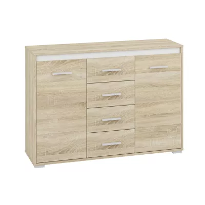 Komoda s dvířky a šuplíky GVENDA - světlý dub sonoma