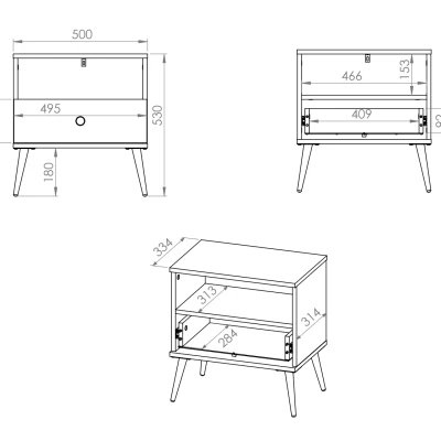 Noční stolek MADO - modrý