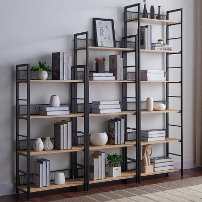 Policový regál JAMIL 1 - dub / černý