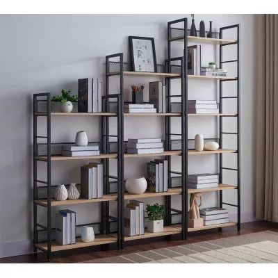 Policový regál JAMIL 1 - dub / černý