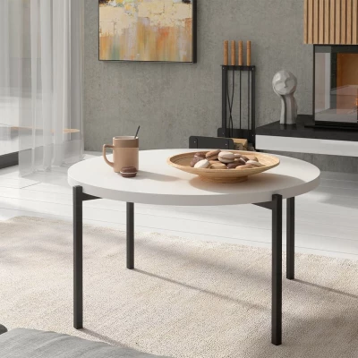 Konferenční stolek PASQUAL 1 - černý / lesklý bílý