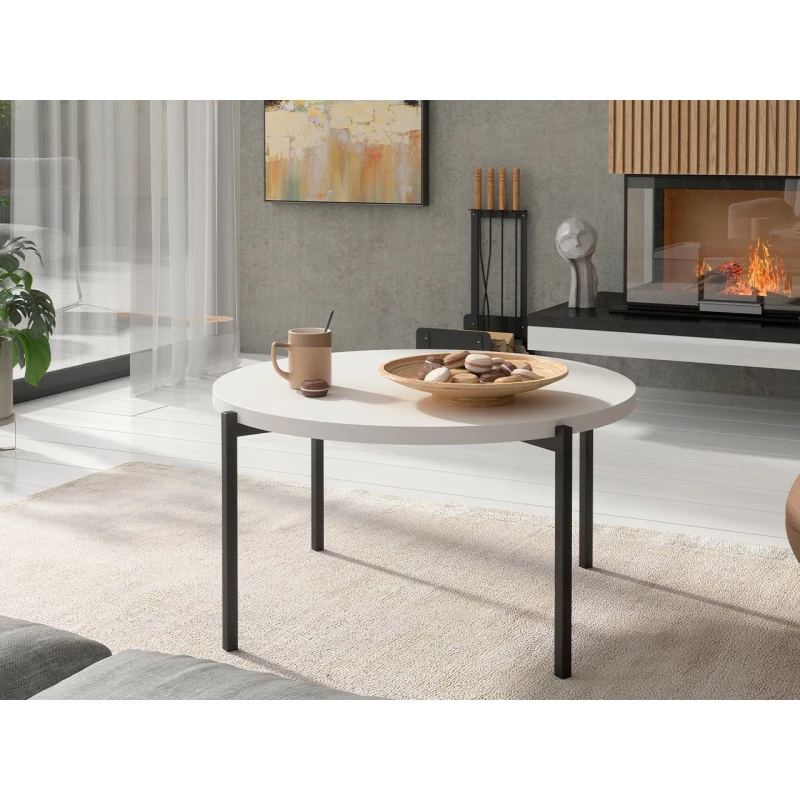 Konferenční stolek PASQUAL 1 - černý / lesklý bílý