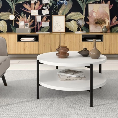 Konferenční stolek PASQUAL 2 - černý / bílý