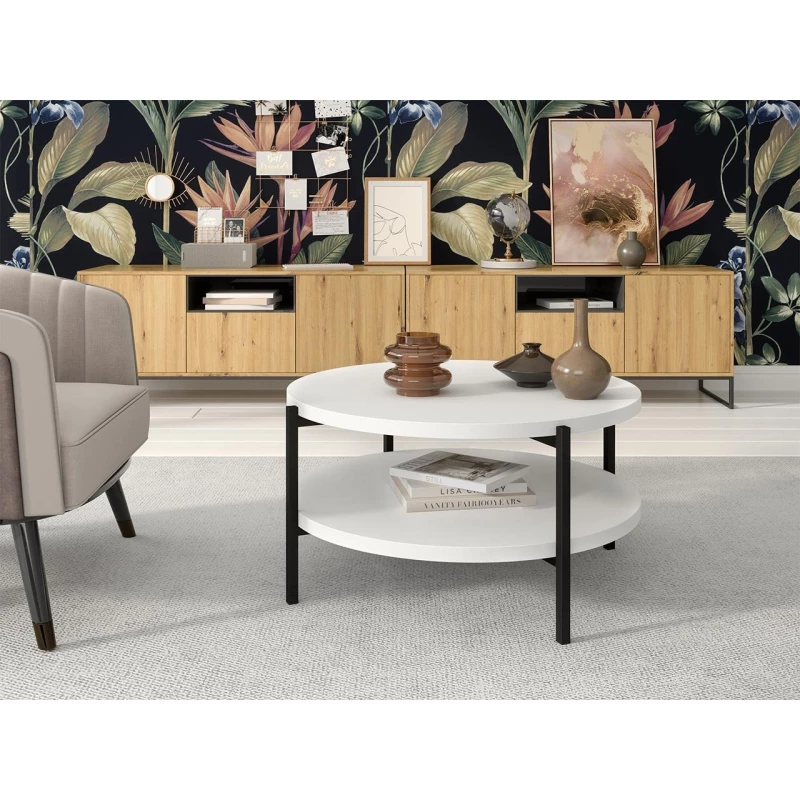 Konferenční stolek PASQUAL 2 - černý / bílý