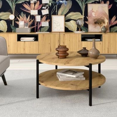 Konferenční stolek PASQUAL 2 - dub artisan / černý