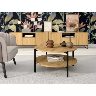 Konferenční stolek PASQUAL 2 - dub artisan / černý