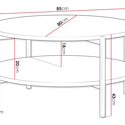 Konferenční stolek PASQUAL 2 - černý / bílý