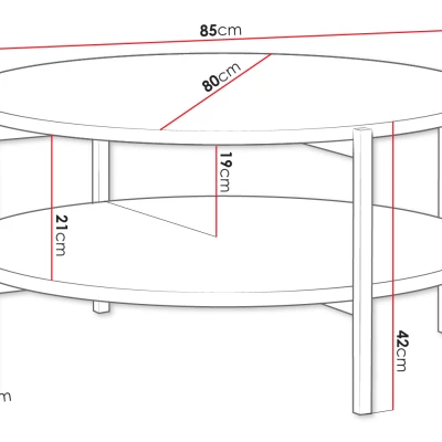 Konferenční stolek PASQUAL 2 - dub artisan / černý