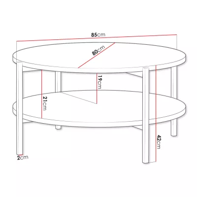 Konferenční stolek PASQUAL 2 - dub artisan / černý