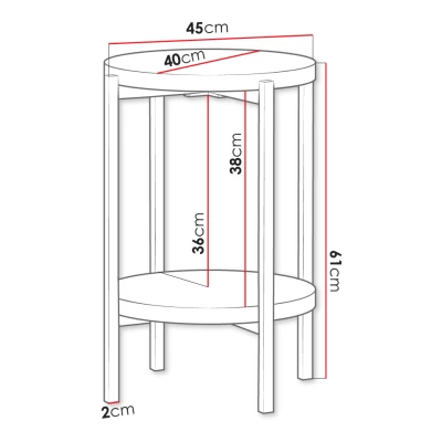Konferenční stolek PASQUAL 4 - černý / bílý
