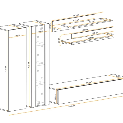 Obývací stěna FREYA 4 - bílá