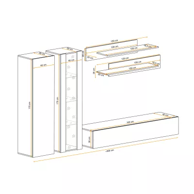 Obývací stěna FREYA 4 - bílá