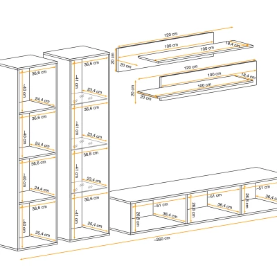 Obývací stěna FREYA 4 - bílá
