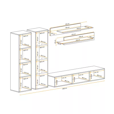 Obývací stěna FREYA 4 - bílá