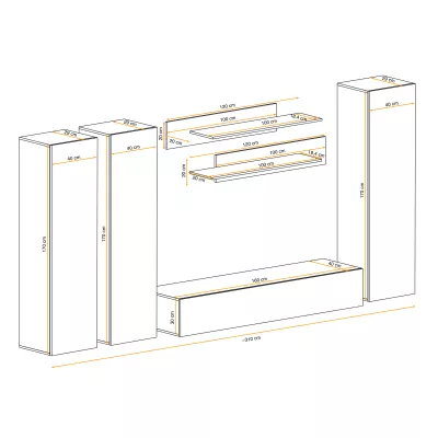 Stěna do obývacího pokoje FREYA 1 - bílá