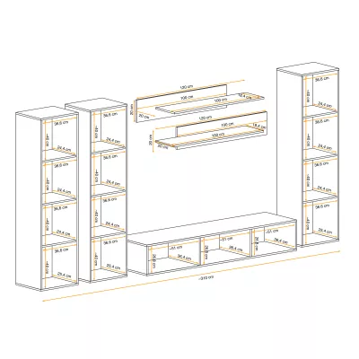 Stěna do obývacího pokoje FREYA 1 - bílá