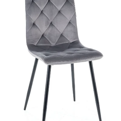 Čalouněná jídelní židle KINKA - černá / šedá