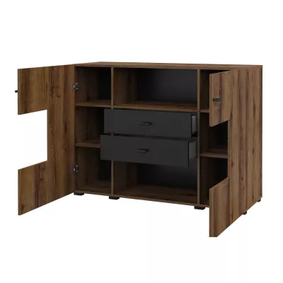 Kombinovaná komoda NIKOL - dub monastery / černý onyx