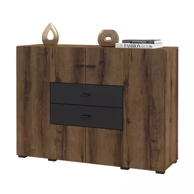 Kombinovaná komoda NIKOL - dub monastery / černý onyx